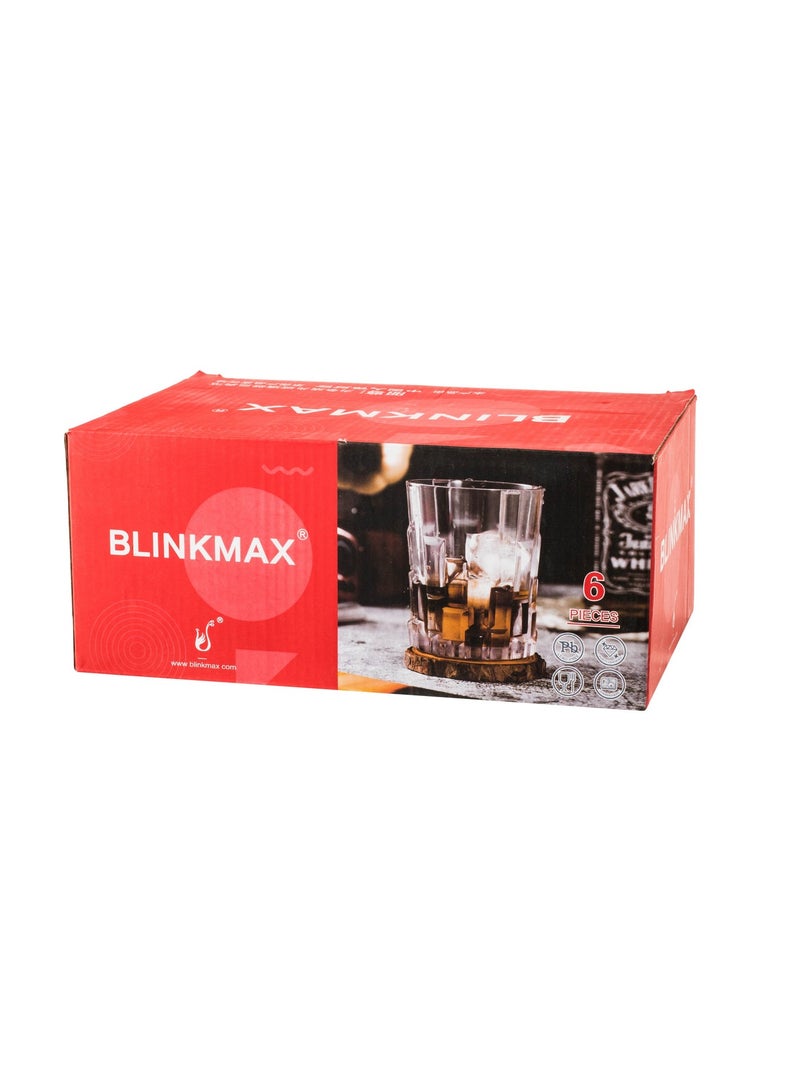 بلينك ماكس طقم كاسات زجاج فاخر – 6 قطع – ارتفاع 10 سم – تصميم كريستالي أنيق لتقديم الماء والعصيرات ✨🥤 - Image 5